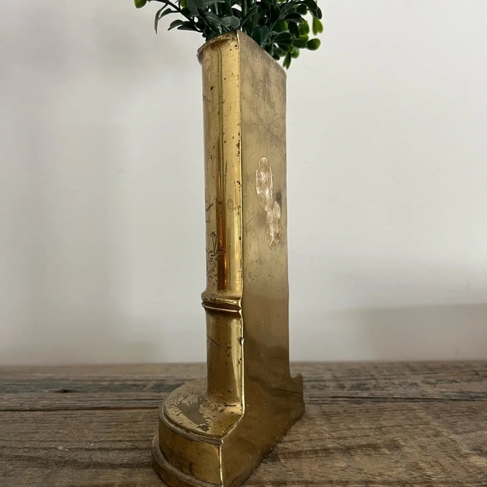 Brass etched wall pocket Vase